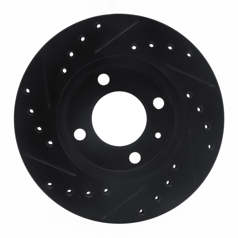 Audi 4000 Brake Rotor (1) - Front Right - R1 Concepts - Drilled & Slotted - Black - `80-`08